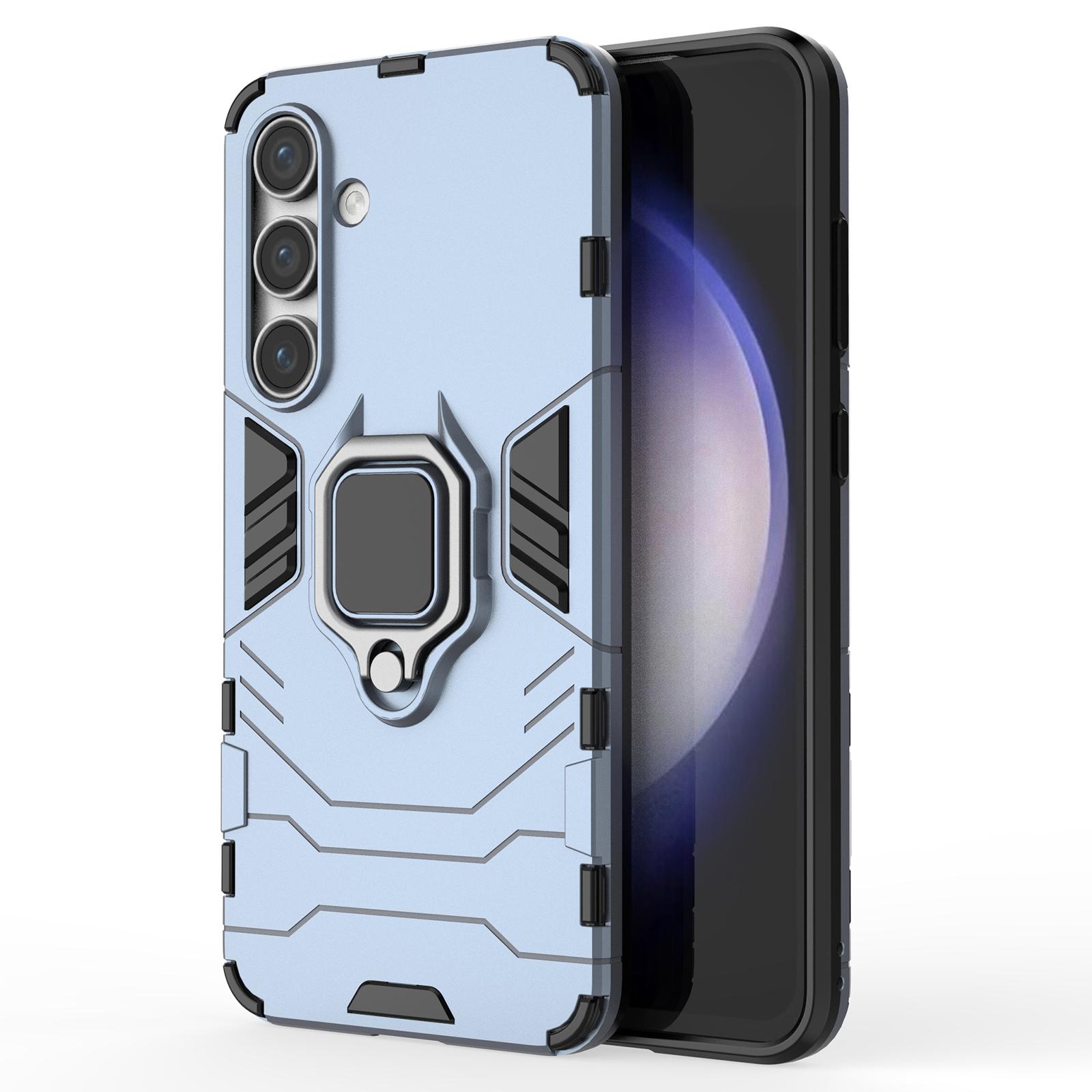 

For Samsung Galaxy S24 FE Case PC+TPU Kickstand Cell Phone Back Cover Blue