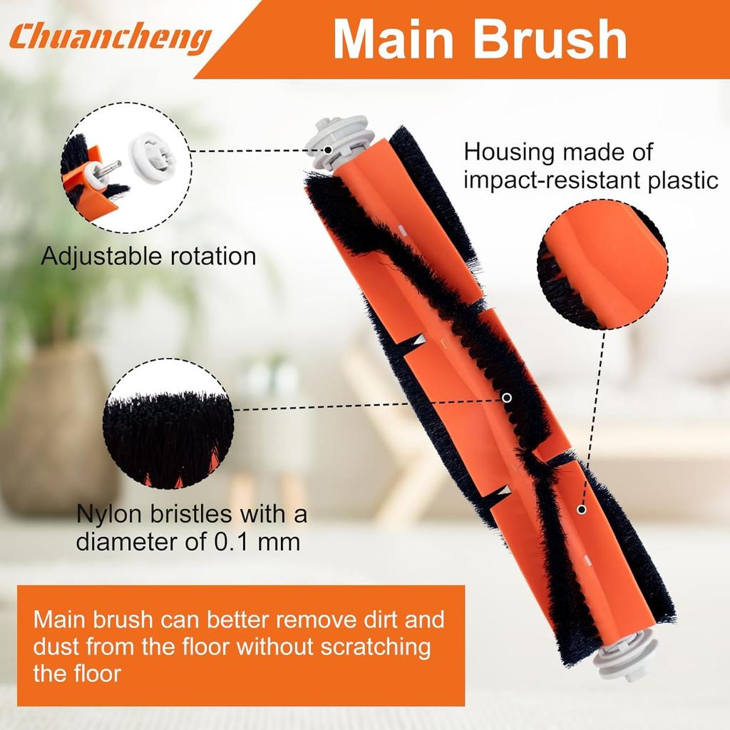 Accessories Kit for Dreame D9, D9 Max, D9 Pro, L10, L10 Pro Vacuum Cleaner Parts, Include 1 Main Brush, 6 Side Brush, 4 Filters, 4 Mop Cloth, 2