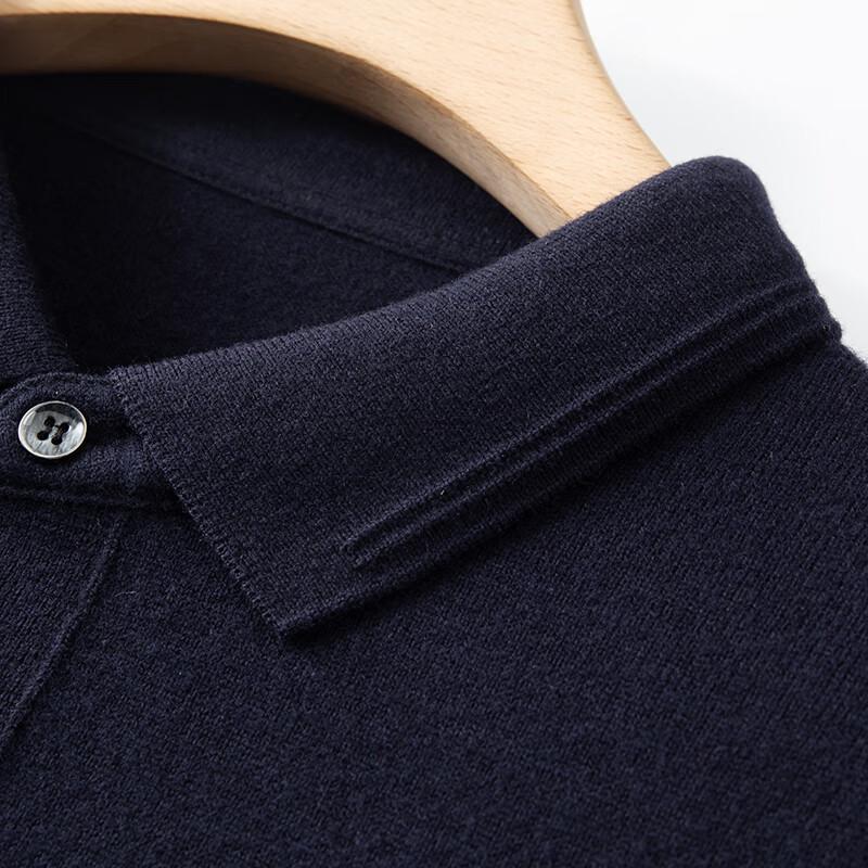 Dibinze Men's Plus Size Merino Wool Long Sleeve Polo Shirt
