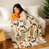 Halloween Throw Blankets Pumpkin Ghost Thin Blanket Reversible Fleece Warm Cozy Blanket Nap Blanket for Sofa All Season use Gift