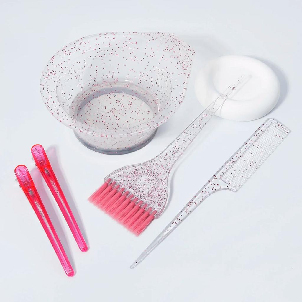 5pcs Professional Hair Dye Sets, Hair Dye Bowls, Hair Dye Brushes, Hair Clips, Pointed Tail combs,Special for Real Hair Wigs