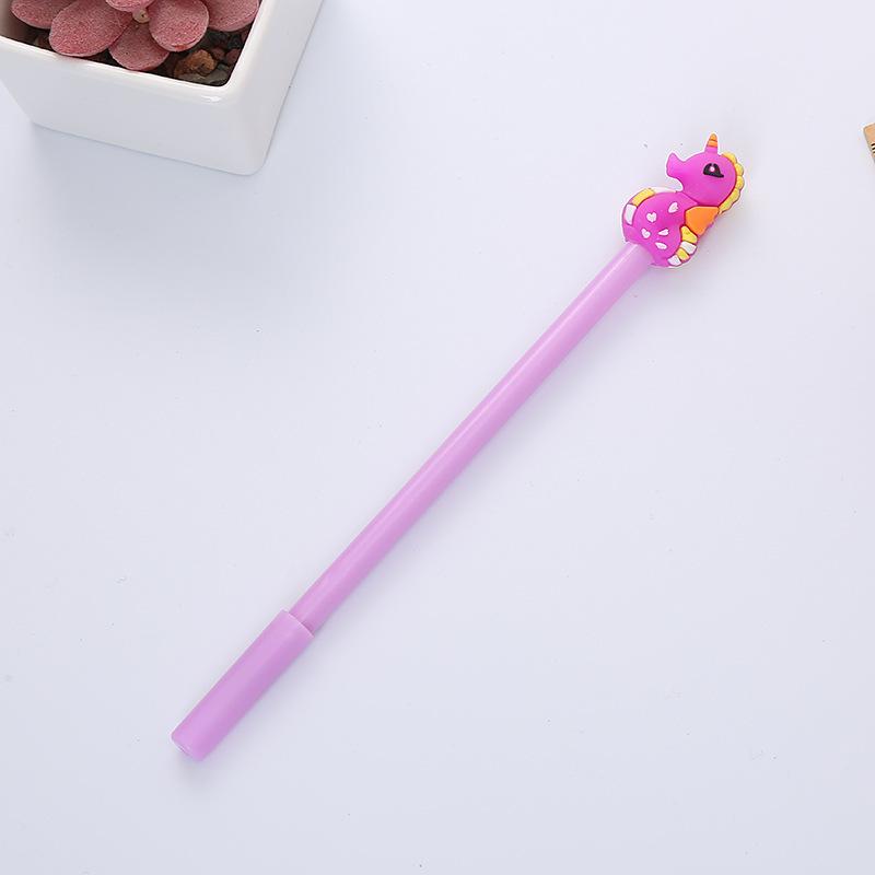 

1 шт., милые морские коньки с героями мультфильмов, школьные принадлежности, канцелярские принадлежности, гелевая ручка с ручками, креативные, милые, милые Ink Color：Black