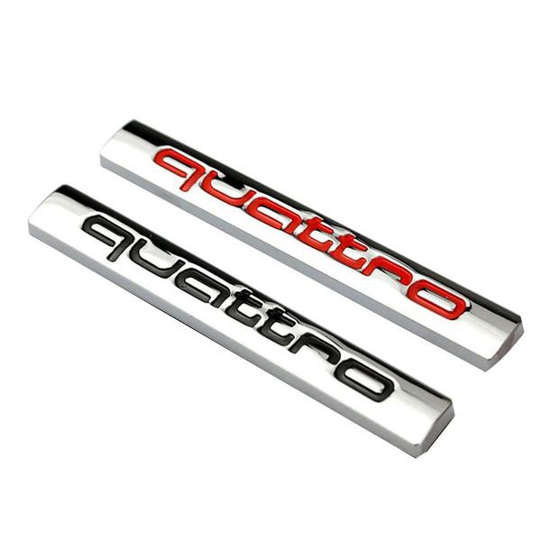Quat Tro Logo Metal Car Trunk Tail Emblem Badge Sticker Decor for A4L A6L