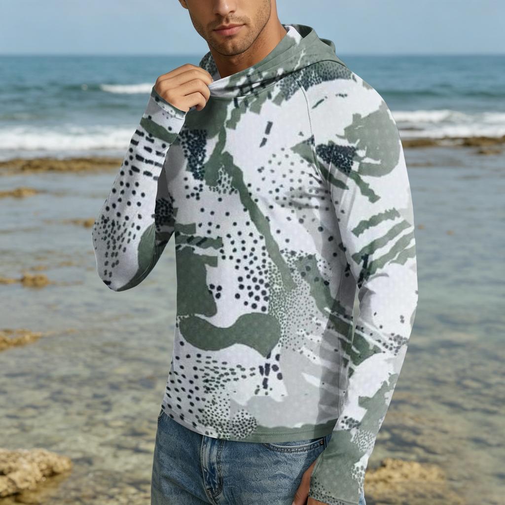 Men 50 Plus Sun Hoodie Long Sleeve Lightweight Quick Dry Hooded Shirt for Outdoor Activities