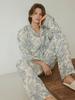 Lunalujeuseutyudio Men'S Amor Double Gauze Cotton Long Sleeve Collared Two-Piece Pajamas