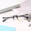 Diamond Cut Rimless Anti-Uv Blue Rays Glasses Round Frame Ultralight Computer Goggles High-Definition Flat Mirror Eyewear