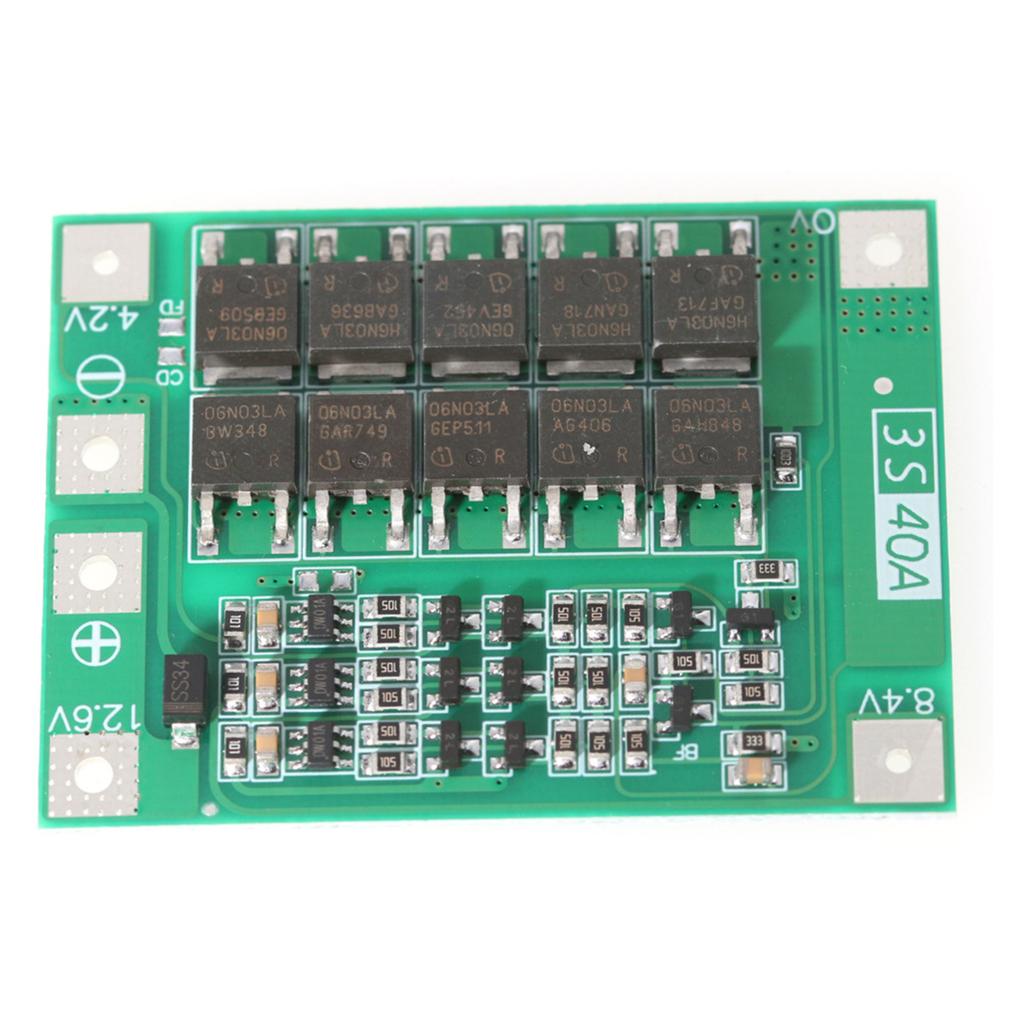 3-string 12.6V 18650 Lithium Battery Protective Board Balanced/Enhanced Power Protections Board Feature 40A Current