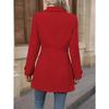 TIFICY Women's Fashion Casual Solid Color Print Autumn Winter Long Sleeve POLO Neck Jackets & Coats