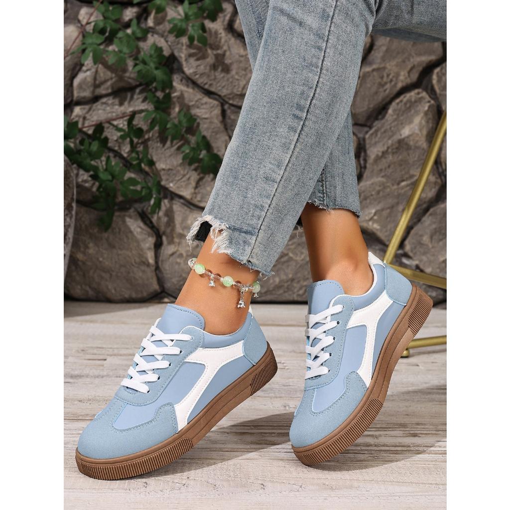 Women's Lace Up Sports Shoes - Low Cut Design, Suitable for Fitness, Skateboarding, Daily Wear and Casual Shoes All Season, Women's Sports Shoes