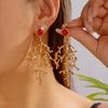 Exaggerated Creative Metal Coral Pendant Earrings for Women Fashion Irregular Geometric Drop Earrings Summer Jewelry Gift