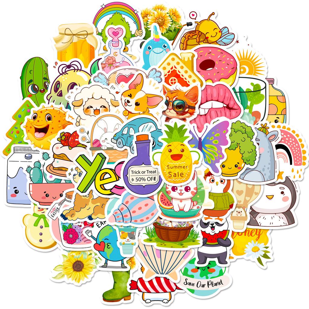 50 Stickers Personalized Creative Network Map Mix And Match Car Mobile Phone Water Cup Decorative Sticker Waterproof Hand Account Sticker