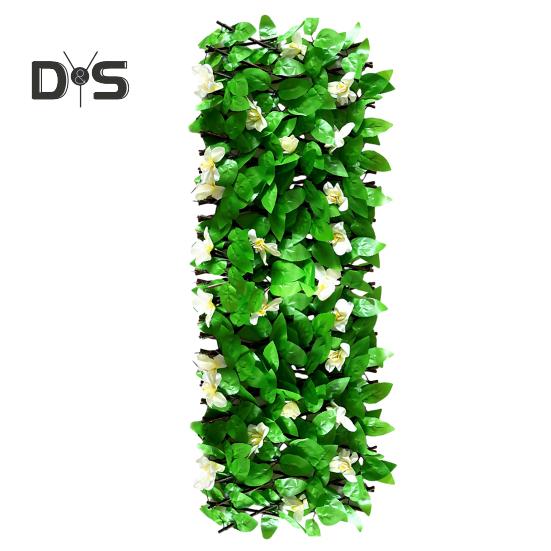 Expanding Garden Flower Trellis Panels Artificial Plants Realistic Looking Bright Color UV-Resistant Fence Screening Fake Plants