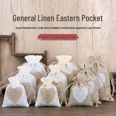 Small Burlap Jewelry Gift Pouch for Ornaments & Beads Bracelet
