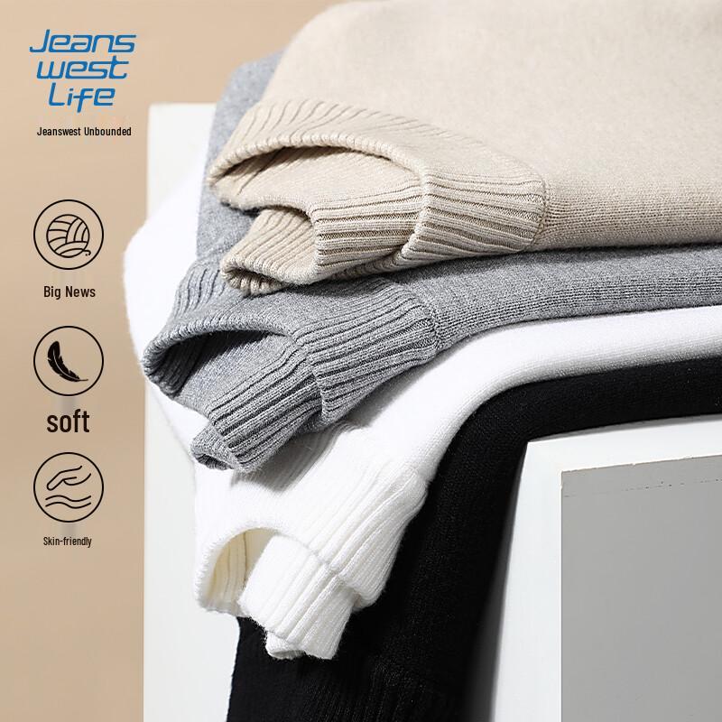 JEANSWEST LIFE Men s Half-High Collar Knit Sweater M (90-110 lbs)
