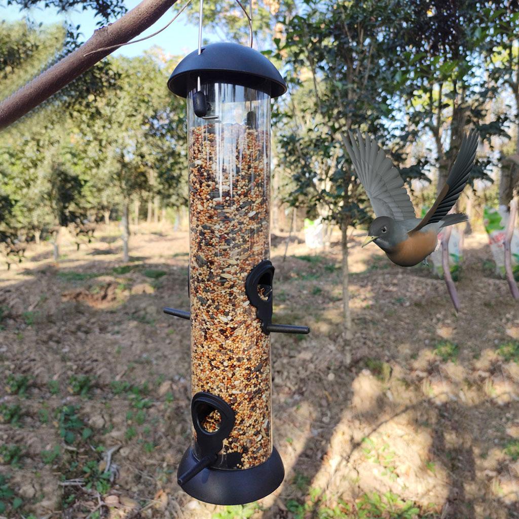 Hanging Wild Bird Seed Feeder Bird Food Dispender Feeding Tool Outdoor Garden Yard Outside Decor