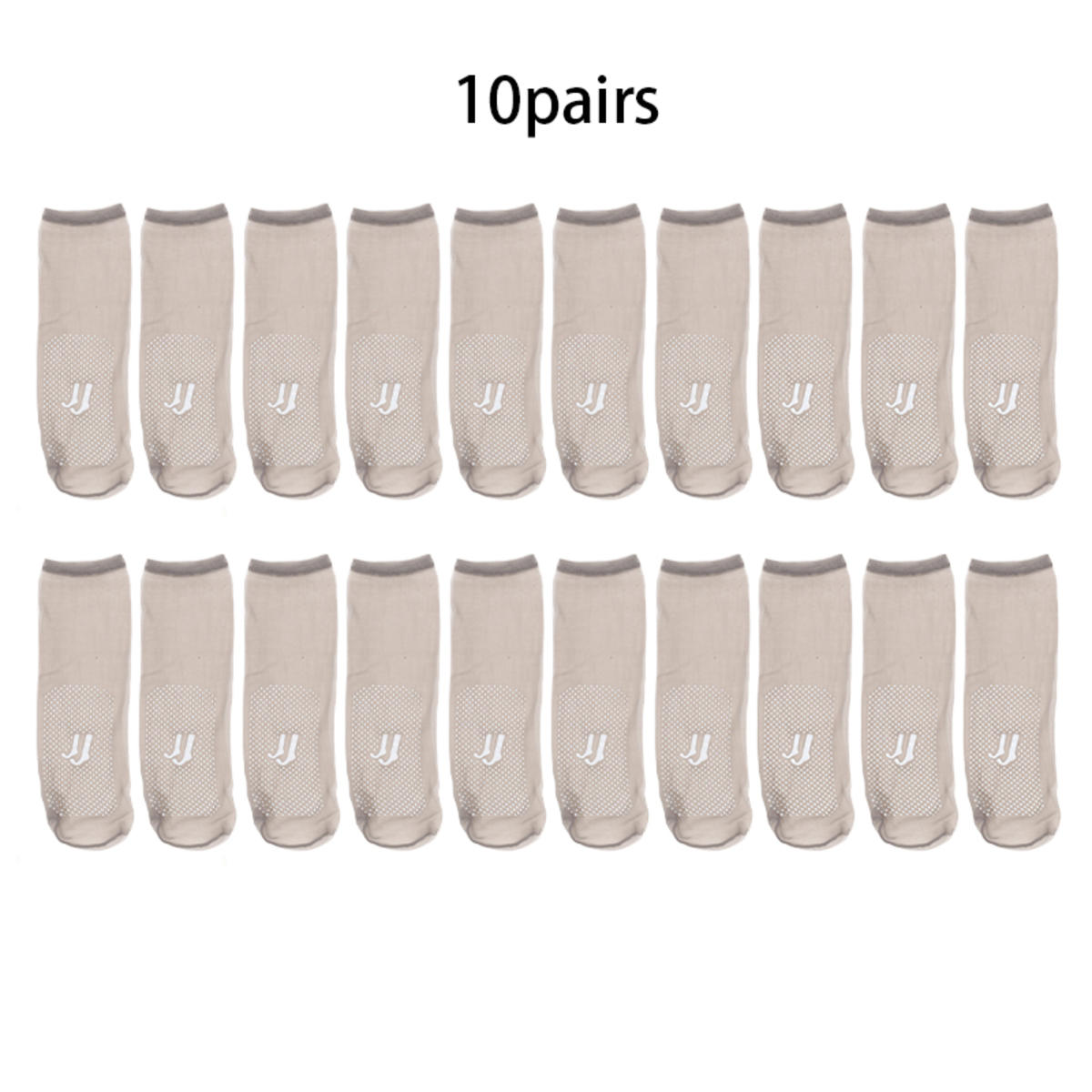 

10 пар ультратонких дышащих носков женские нескользящие прозрачные эластичные носки женские летние носки до щиколотки из основной нити серый