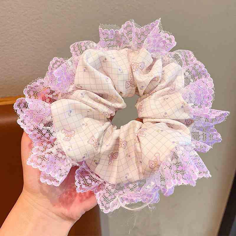 Girls' Princess Flower Hair Scrunchies for Buns and Ponytails