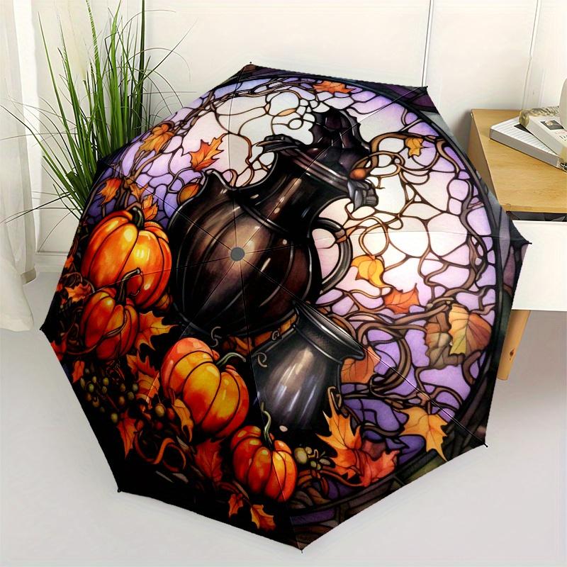 Stained Glass Pumpkin Vase - Autumn Harvest Decor Umbrella Day Gift Y266
