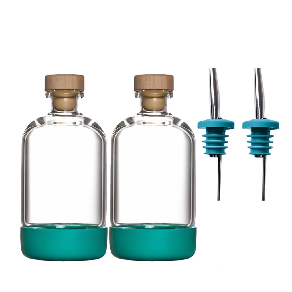 Inmeet Bar Professionelles 2-teiliges Tauchflaschen-Set Mehrzweck-Glasflasche mit Stopfen für Wein Saft Öl Haushaltsgebrauch