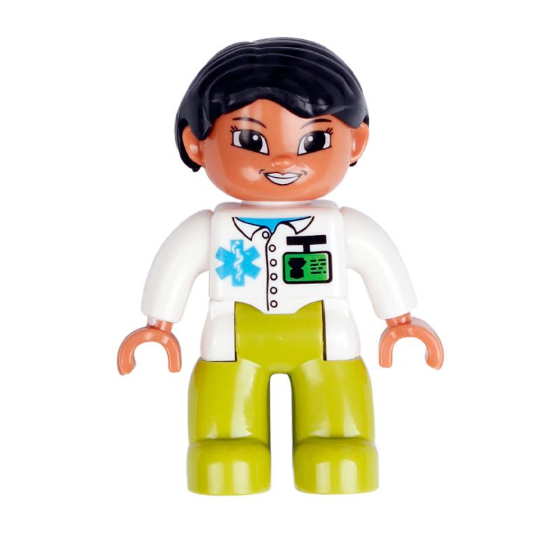 Big Building Blocks Boy Girls Family Policemen Figures Doll Compatible Duplos Children Kids Self Locking Bricks Assemble Toys