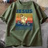 Jesus The Ultimate Deadlifter T Shirts Religious Faith Gym Tshirt Funny Cotton Tshirt Unisexs Streetwear Loose Male Clothing