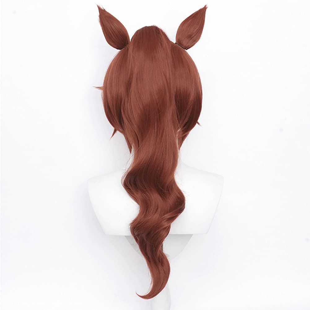 NoryNick Tokai Teio Cosplay Wig with Wig Ears and Tail Net,