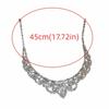 3Pcs U-Shaped Water Drop Pendant Necklace Rhinestone Crystal Bride Jewelry Set  Banquet