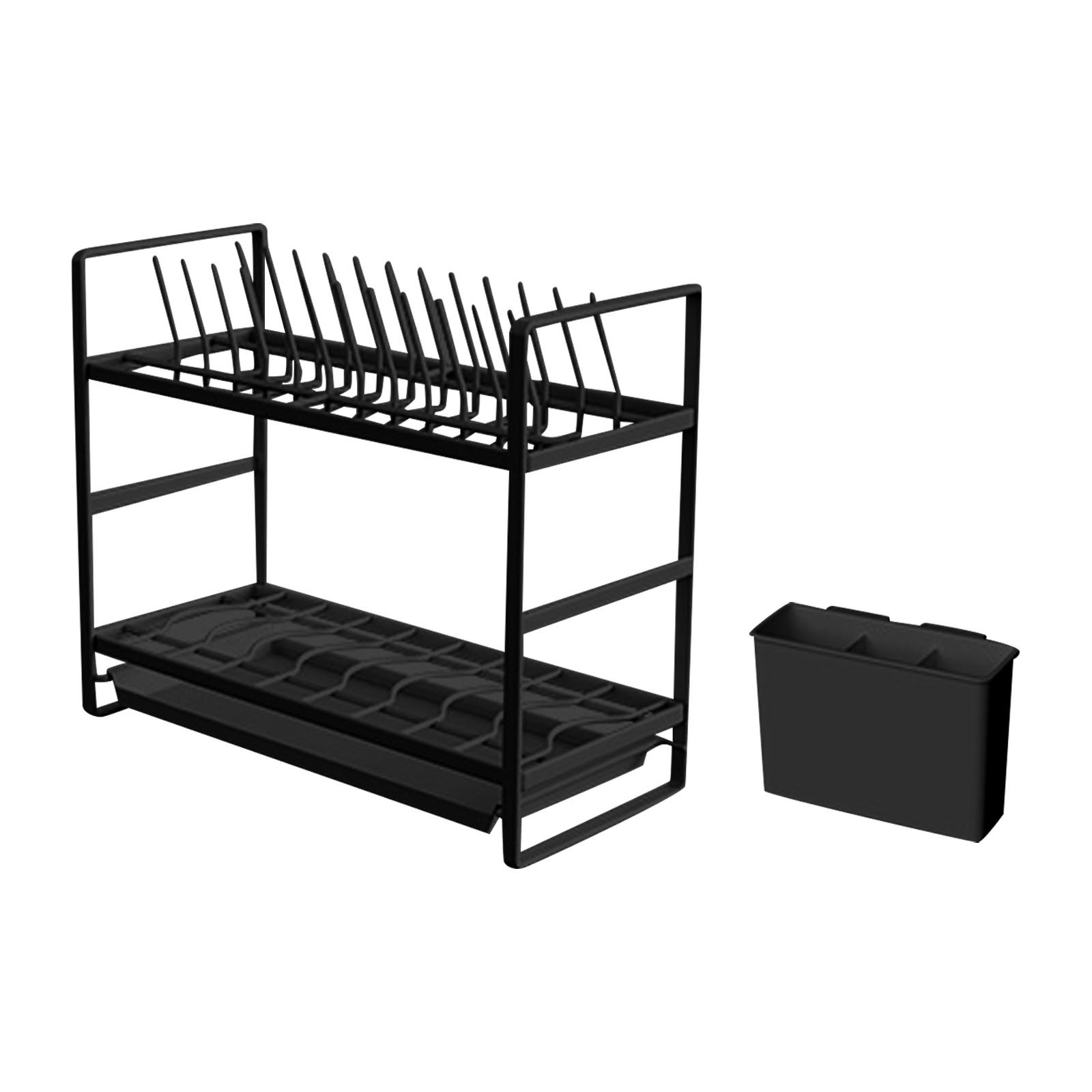 

Настольная подставка для посуды, кухонная подставка для мисок, бытовая подставка для сушки мисок, узкая подставка для хранения столовых приборов, подставка для хранения, установка не требуется One Size чёрный