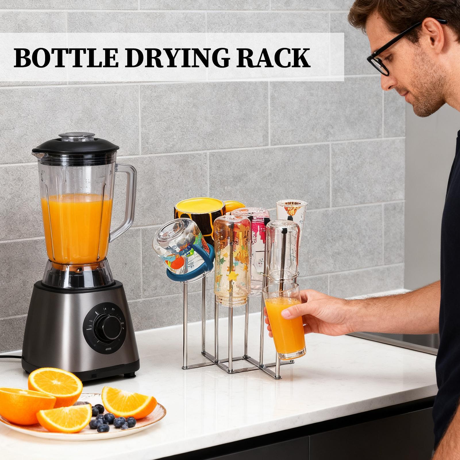 

Bottle Drying Rack 8-Pole Foldable Stainless Steel Cup Draining Holder Bottle Holder Drying Rack For Glass Mugs Wine Decanter CHINA