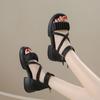 2025 new Roman sandals women's summer fashion versatile fairy style with skirt wear thick-soled cool boots tide