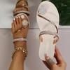 Fashion Sandals Women's Summer New Fashion Beach Sandals Rhinestone Flat Slippers Luxury Sandals Women Designers Designer Shoes