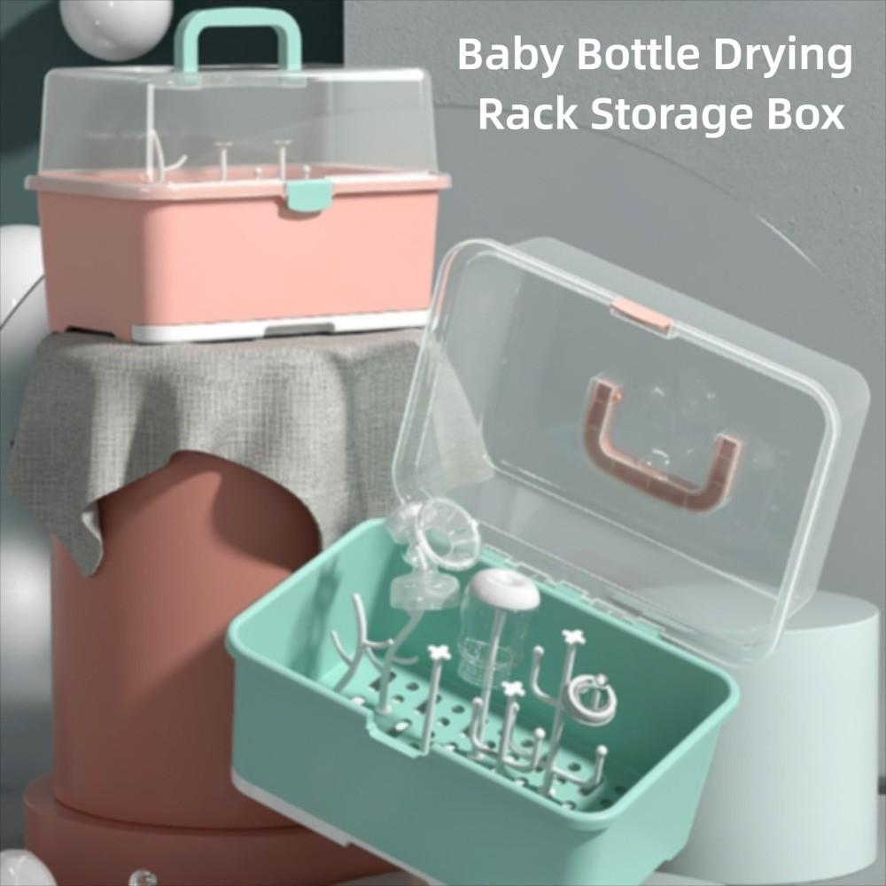 Portable Baby Bottle Holder Anti-Dust Milk Bottle Storage Box Nursing Bottle Drying Rack Travel