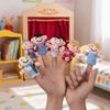 6Pcs Cloth Velvet Finger Puppets Set Soft Plush Finger Toys Grandparents Family Dolls  Role Play