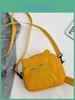 Cute Cat Mini Shoulder Bag With Cotton Material And Zipper Closure For Daily Use