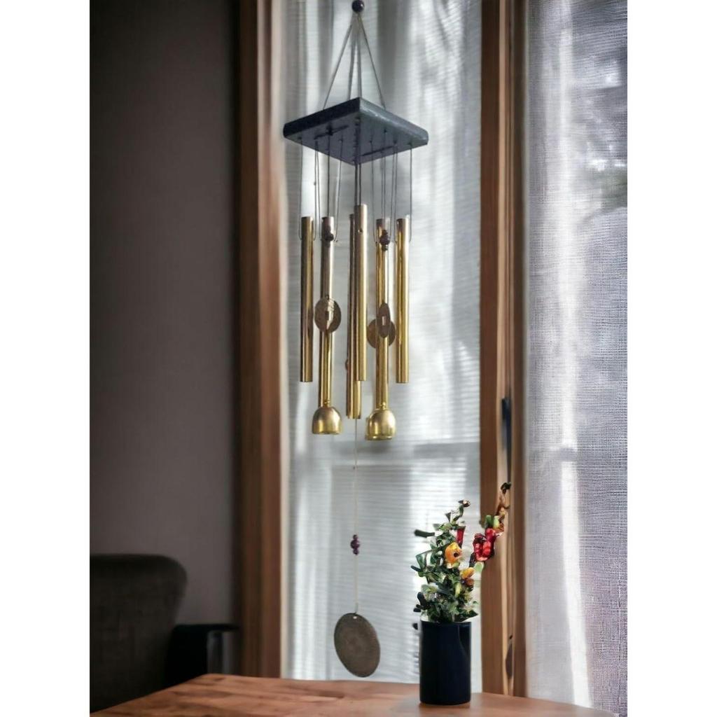 Imagens Decoração de Casa Itens Sinos de Vento para Casa (Sinos dourados, de tubo e pendurados)