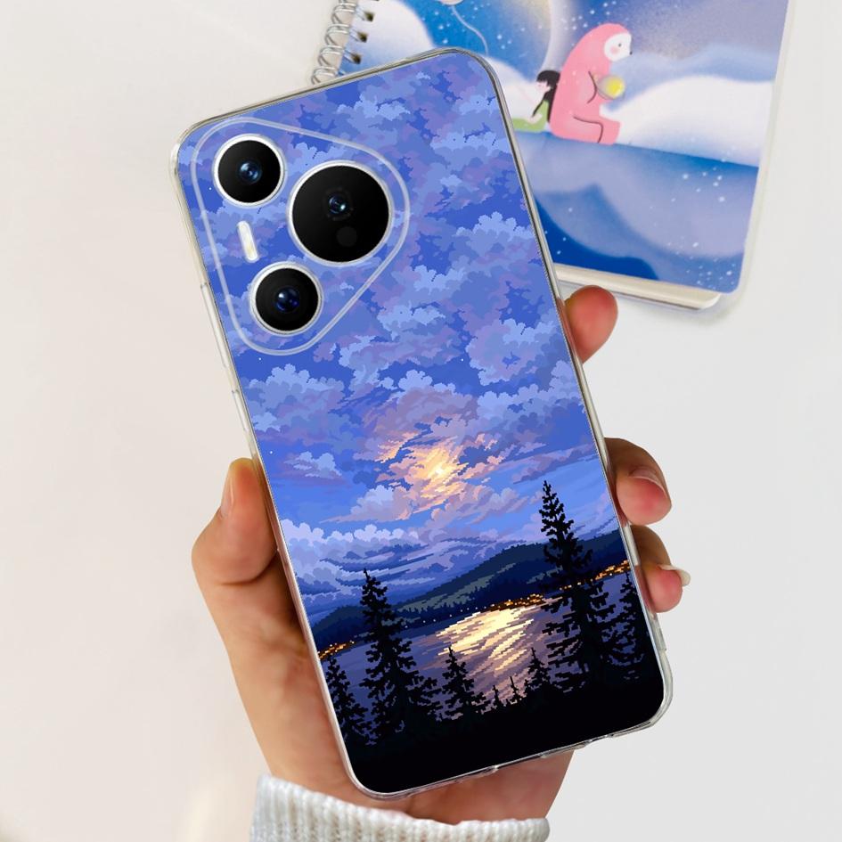 For Huawei Pura 70 Pro Plus Case Fashion Flowers Clear Soft Silicone Shockproof Phone Cover For Huawei Pura 70 Pro Pura70 Bumper