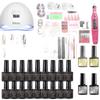 Professional Nail Lamp Kit 12 Colors Glitter Gel Polish Portable Nail Drill File Set