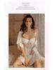 Guiruo Plus Size Deep V Underwire Mesh Camisole Nightgown Set