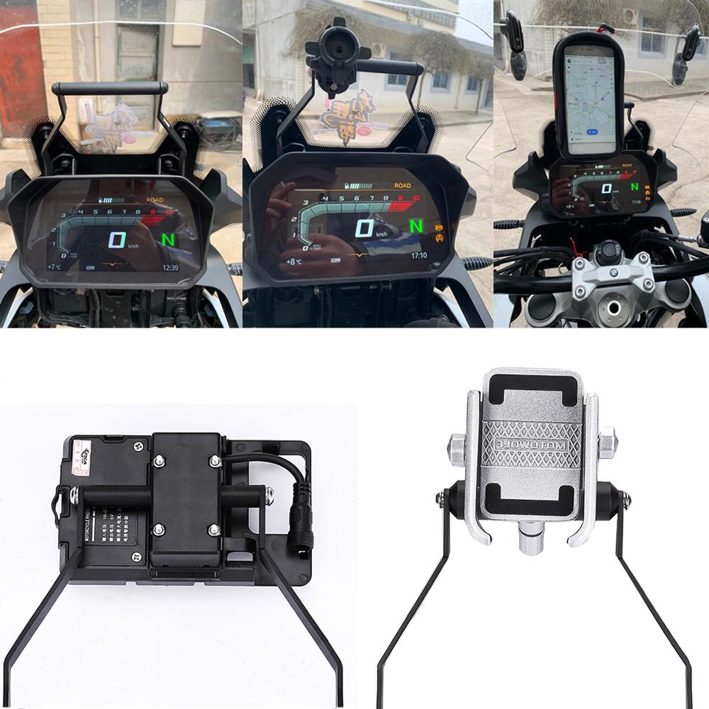 Motorcycle GPS Navigation Charging Bracket   Front Bar Mount for F750GS F850GS Aluminum Alloy Handlebar Stand Accessories