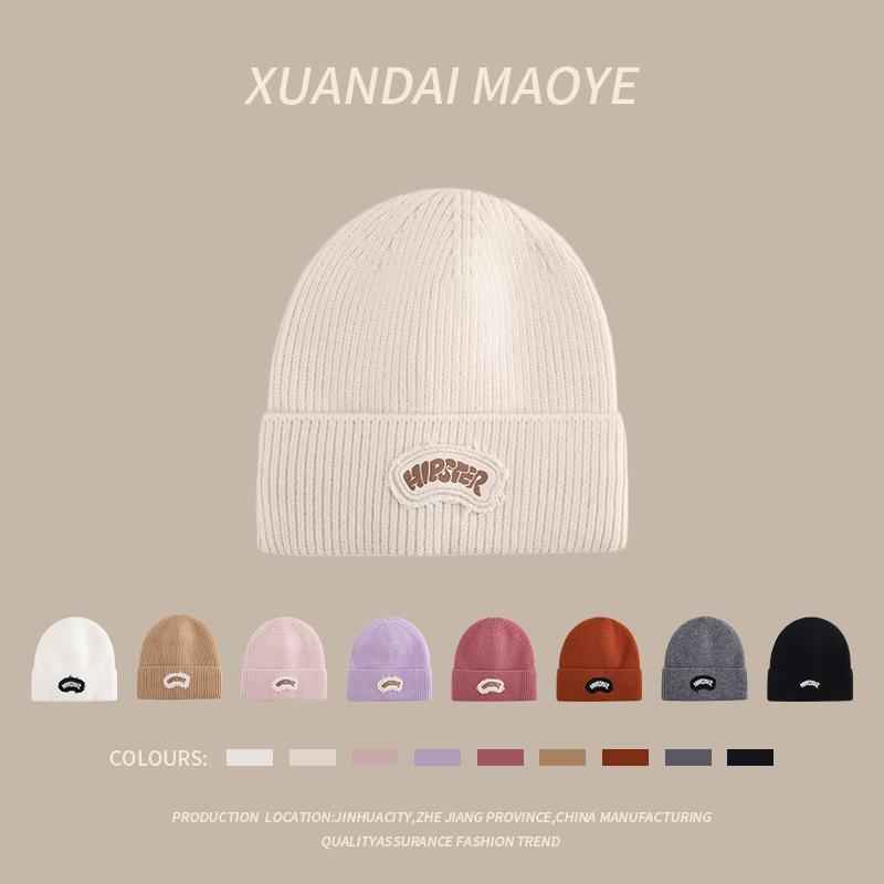 Autumn and Winter Hats for Women Plush New Korean Knitted Hats Versatile Warm Ear Protection Cold Hat Thickened Fashionable Wool Hat