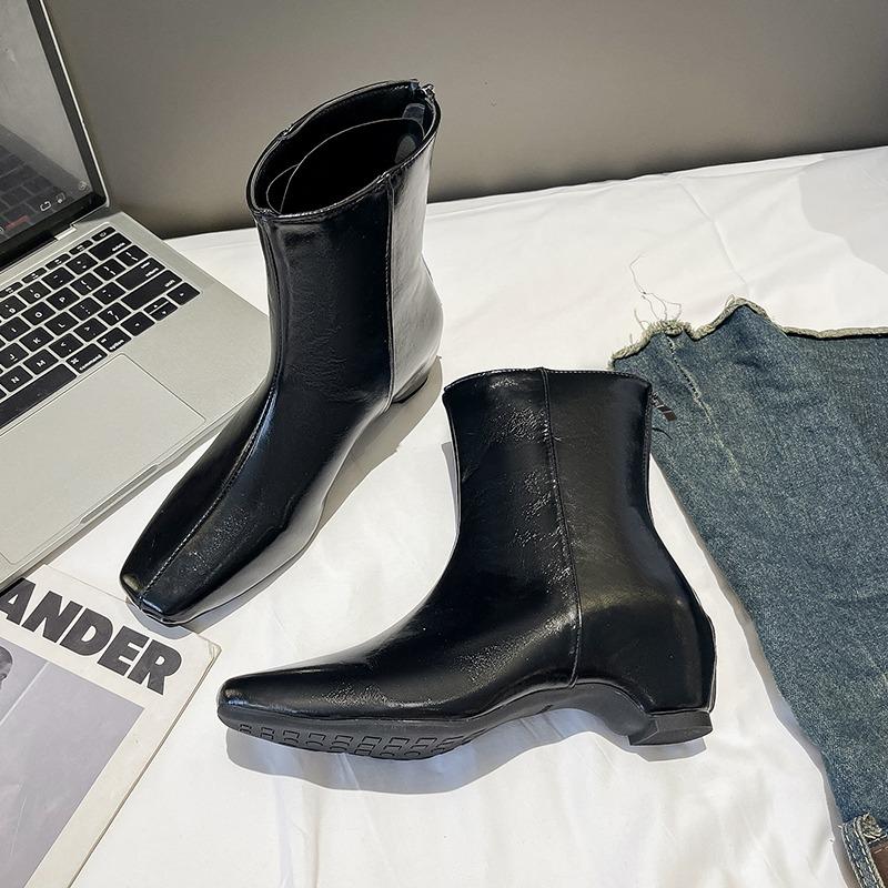Retro NEW 2025 Autumn Winter Boots Women's Simple Square Head Thi Heel High Heel ort Boots Ele ort Boot