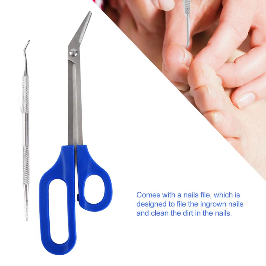 Stainless Steel Pedicure Nail Tool Set Long Handle Toenail Scissors Nails File