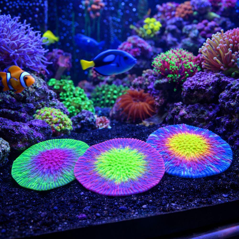 Decorative Realistic Silicone Coral Plant Fluorescence Non-Toxic Simulation Coral Colorful Coral Ornament Pet Accessories