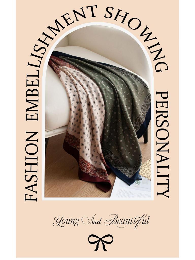 Elegant Silk Wool Scarf: 2025 Autumn Collection – Versatile, Fashionable Women's Accessory