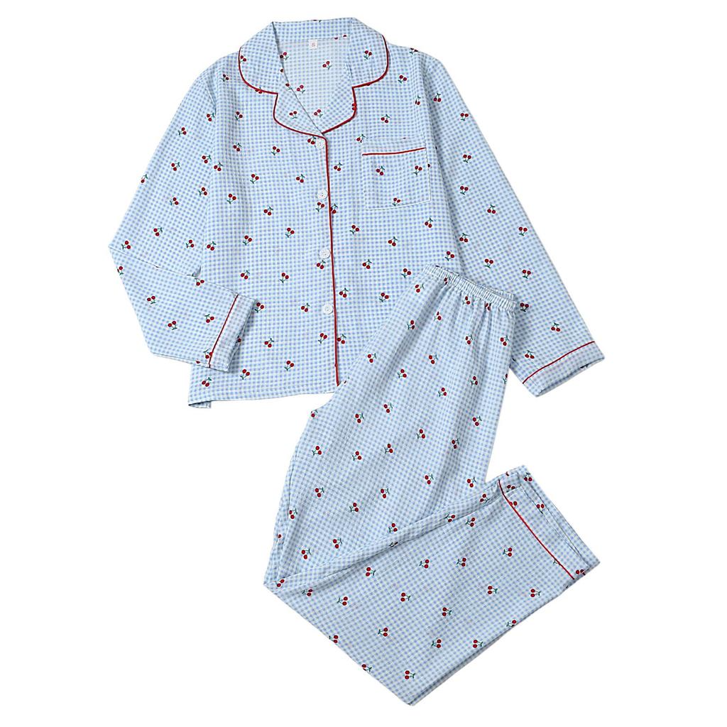Women's Printed Loungewear Set: Long-Sleeve Cardigan + Pants A Comfortable and Casual Two-Piece Set