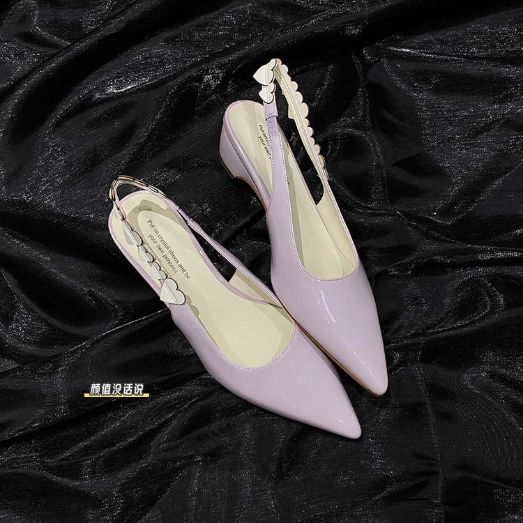 Niche black high heels 2025 new French temperament socialite pointed head fairy kitten heel sandals woman