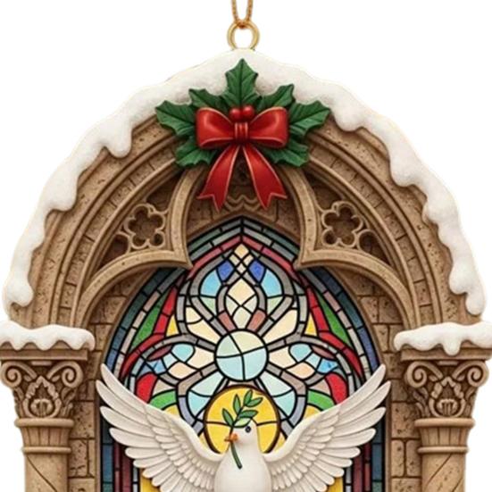 Christmas Jesus Ornaments Religious Acrylic Xmas Tree Hanging Ornaments Christian Keepsake Gift for Home Garden Wall Decor