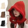 Ear Protection Women Winter Balaclava Hats One-Piece Neck Collar Beanies Caps Knitted Hooded Caps