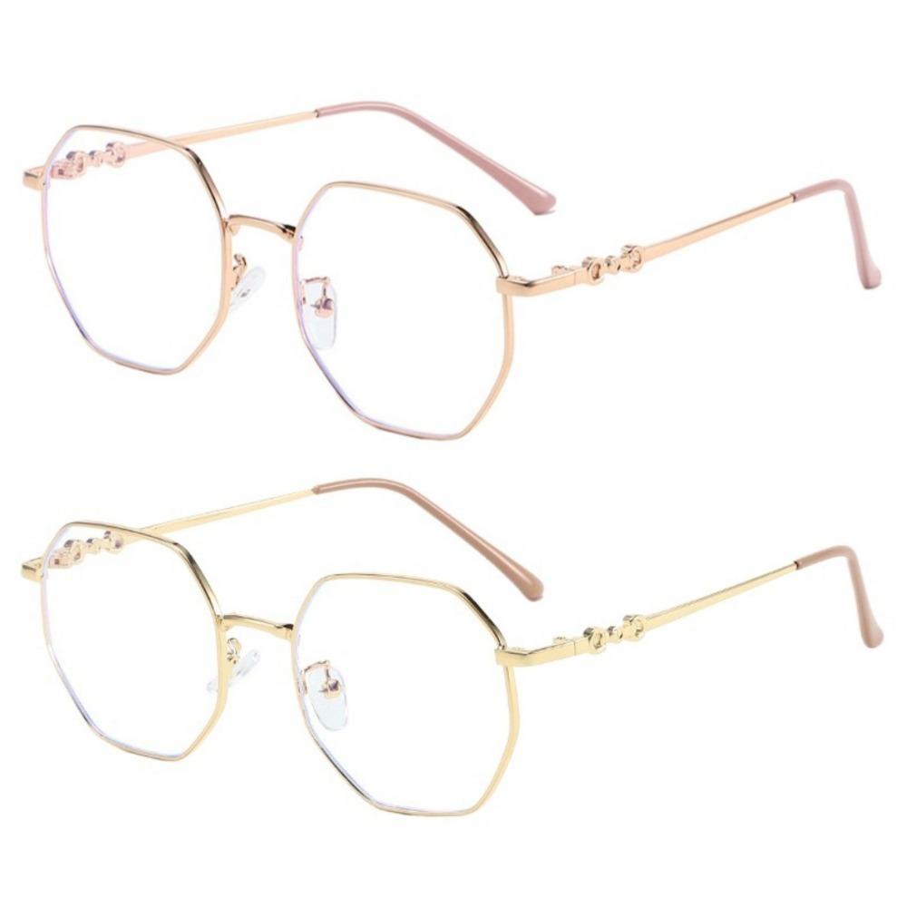 2PCS Anti Radiation Eyeglasses Polygon Frame Sunglasses for Men Women Computer Eyewear