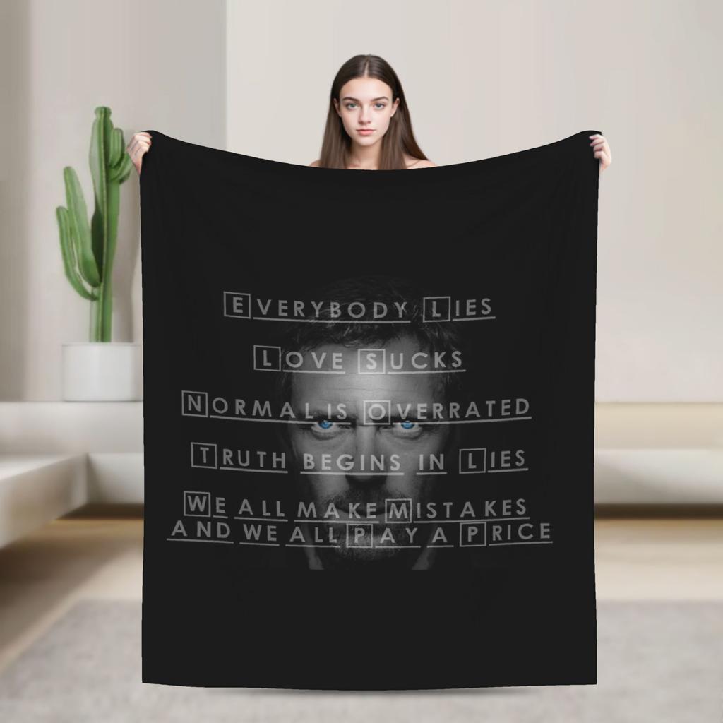 House MD Dr Gregory House Fashion Blanket Cozy Soft Throw Fashion Blankets for Bed Multi-size Quilt